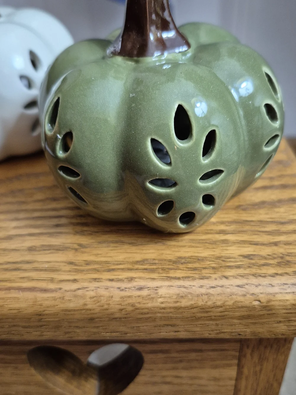 Ceramic Pumpkin LED Accent Trio - Orange, White, Green